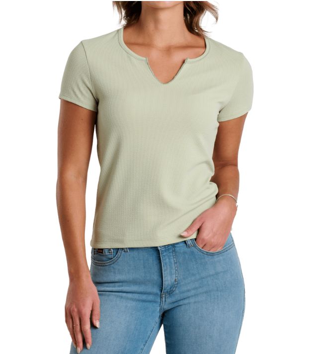 Kuhl Women's Remi Notch Short Sleeve Shirt, Color: Sea Foam, Size: Small