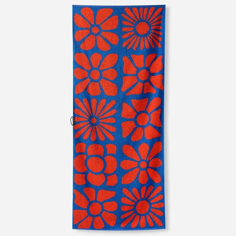 Regenerative Organic Beach Towel - Big Flowers Stellar Orange