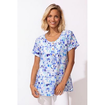 Escape Regatta Rayon Seaglass Pleated Pullover, Women's