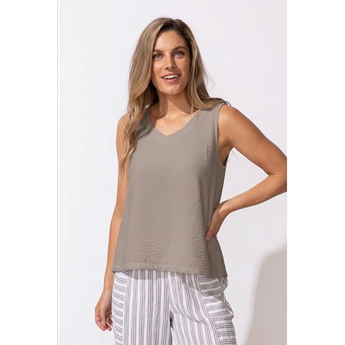 Escape Regatta Rayon Solid Resort Tank, Women's, Color: Fog, Size: XS