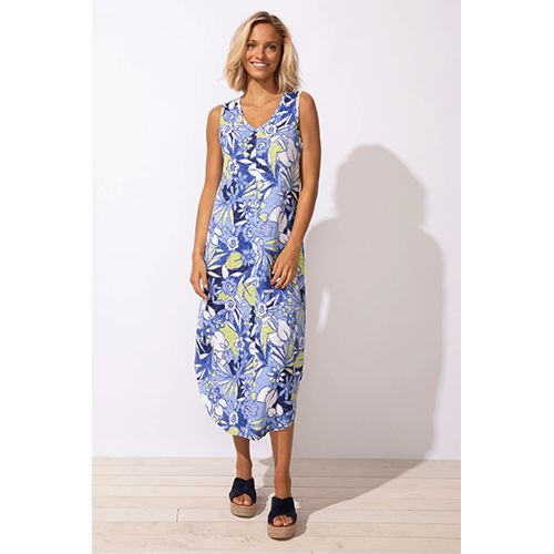 Fiji Floral Sleeveless Seamed Dress