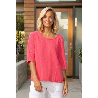 Escape Cotton Slub Seamed Elbow Tee, Women's