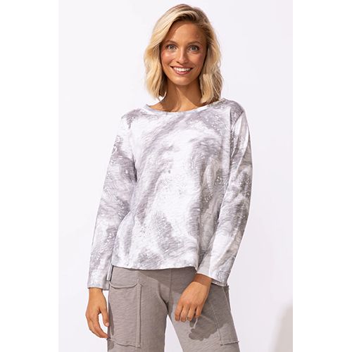 Ocean Marble Boxy Tee, Color: Fog, Size: Small