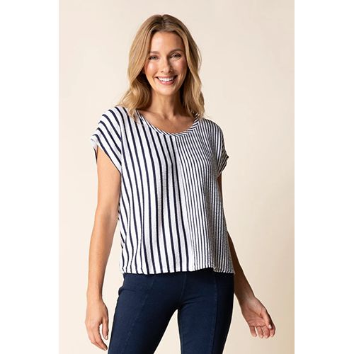 Habitat Earn Your Stripes Fine Line Women's Tee, Color: Navy, Size: Small