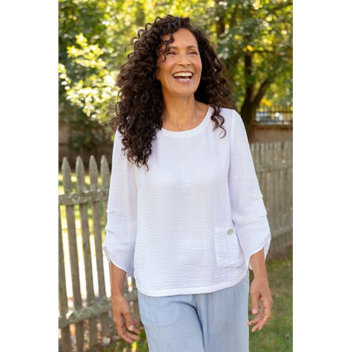 Habitat Rayon Jacquard Pleat Pullover, Women's