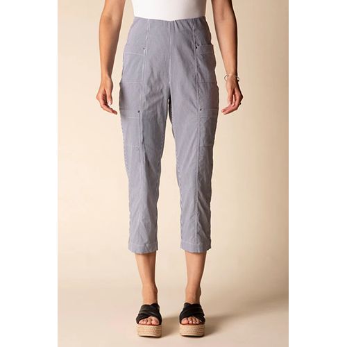 Cool Tech Stripe Seaside Capri, Color: Navy, Size: XS