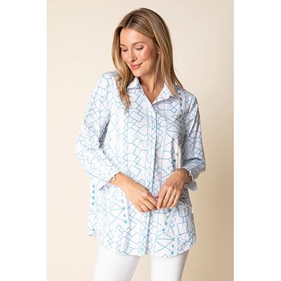 Perfect Travel Print Zip Pocket Shirt