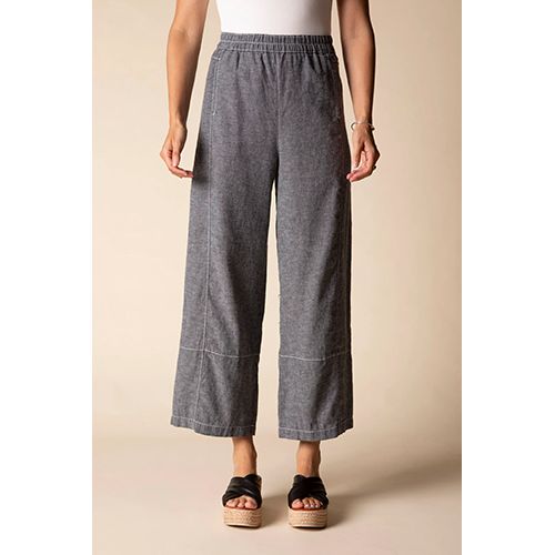 Habitat Linen Solid Seamed Women's Crop Pant, Color: Black, Size: XS