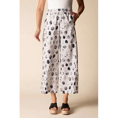 Habitat Linen Dot Print Seamed Women's Crop Pant, Color: Oatmeal, Size: XS
