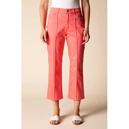 Habitat Stretch Denim Seamed Crop Flare Pant, Women's, Color: Coral, Size: 4
