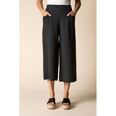 Crinkle Crepe Solid Aria Capri