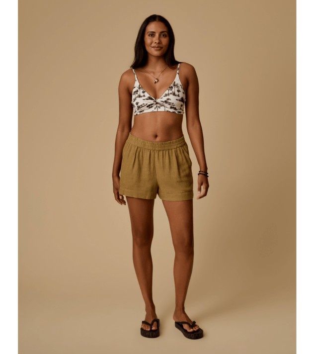 Carve Designs Hellie Linen Short, Color: Golden Chambray, Size: XS