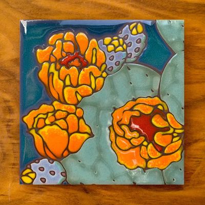 Carly Quinn Designs 6x6 Decorative Tile-Prickly Pear