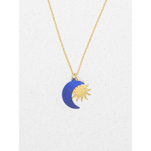 Holly Yashi Sun and Moon Necklace, Color: Midnight Blue