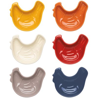 Shaped Pinch Bowl Set of 6 - Chickens