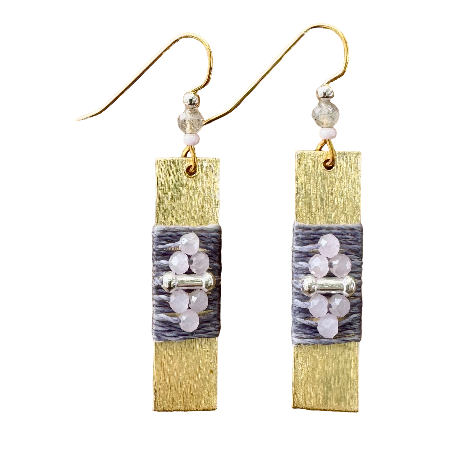 Silver Sparrow Woven rectangle with Pink Mix, Color: Gold
