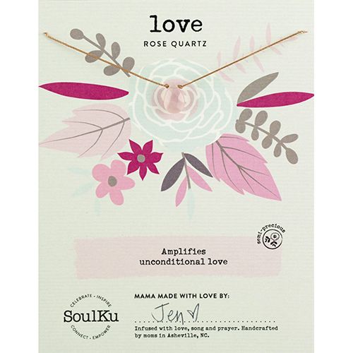SoulKu Rose Quartz Soul-Full of Light Necklace For Love, Color: Rose Quartz, Size: 16 -18 inch