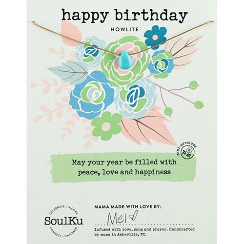 SoulKu Howlite Soul-Full of Light Necklace For Happy Birthday, Color: Howlite, Size: 16 -18 inch
