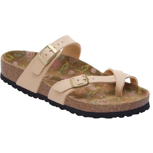 Birkenstock Women's Mayari Birko-Flor-Regular-D, Color: Flowers Sandcastle, Size: 37 (6-6.5)