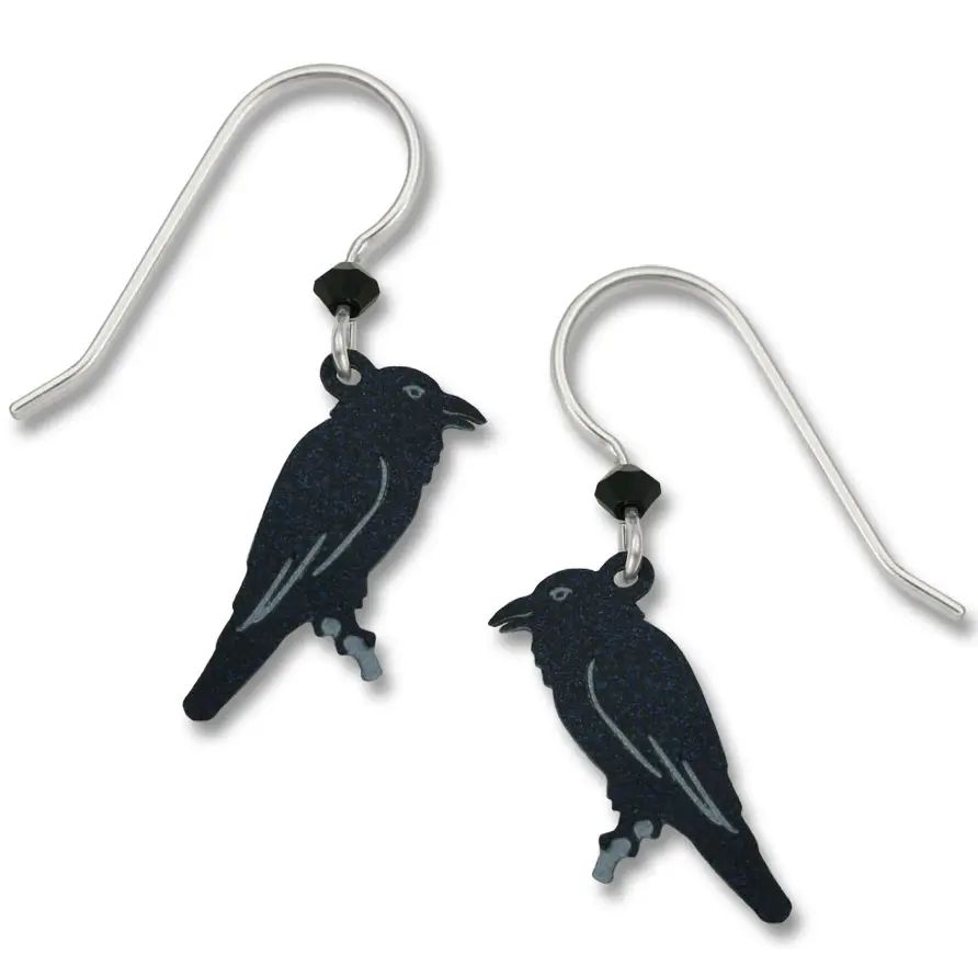 Raven Earrings, Color: Silver