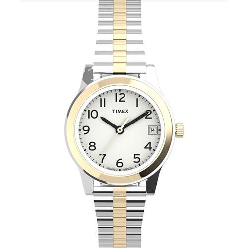 Timex Essex Ave 25mm Expansion Band Women's Watch, Color: Two Tone White Dial