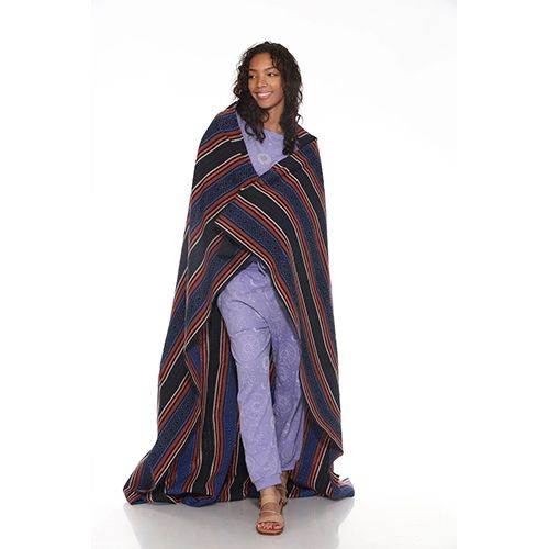 Lakhays Southwest Diamond Cotton Blanket, Color: Navy, Size: 60x80