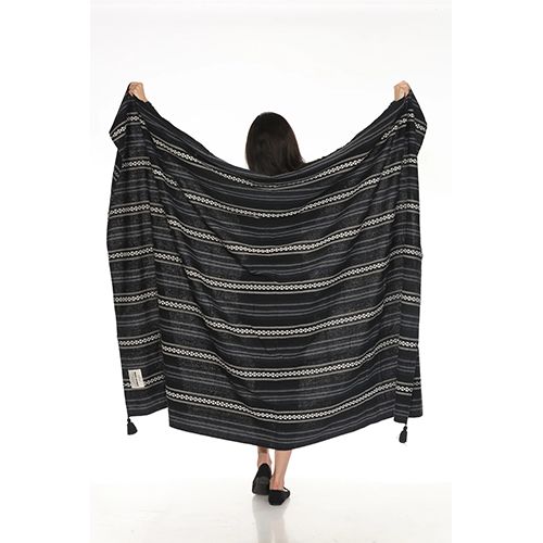 Lakhays Diamonds &amp; Stars Cotton Blanket, Color: Black, Size: 60x80