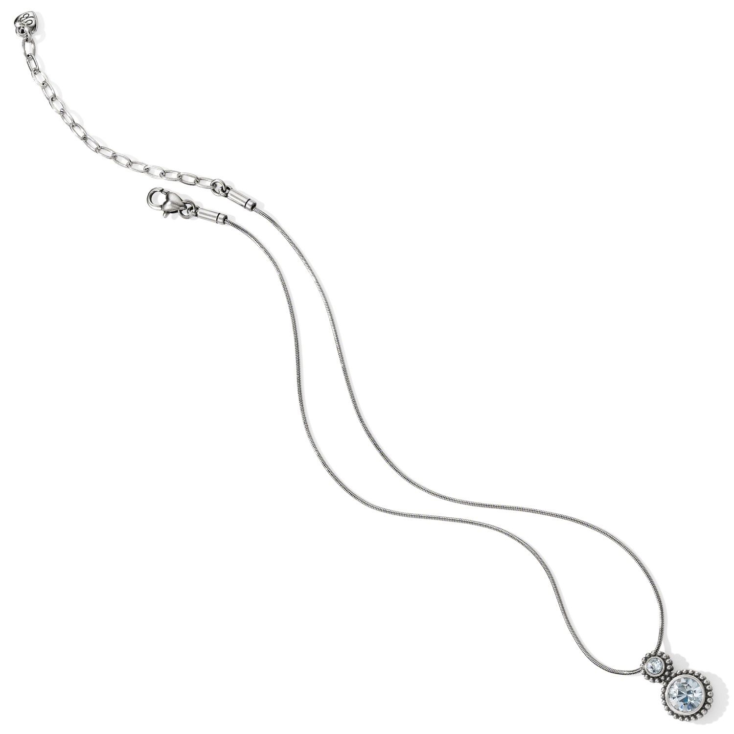 Brighton Twinkle Duo Necklace, Color: Silver/Crystal