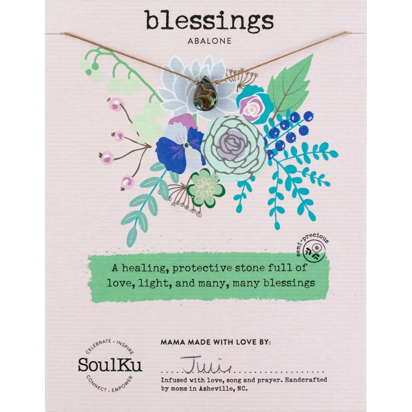 SoulKu Abalone Soul-Full of Light Neckless for Blessings, Color: Abalone, Size: 16 -18 inch
