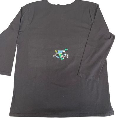Sabaku Women's 3/4 Sleeve Top, Hummingbird Huipil