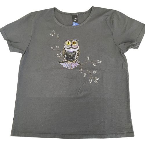 Sabaku Women's Boutique Tee, Owlie, Color: Slate, Size: XS