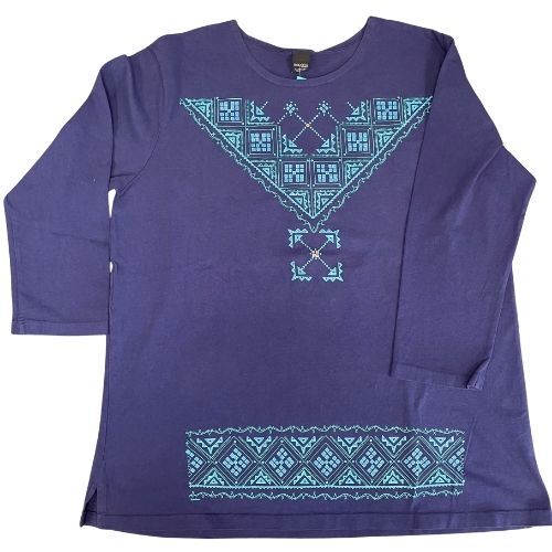 Sabaku Women's 3/4 Sleeve Top, Bandana, Color: Midnight Sky, Size: XS