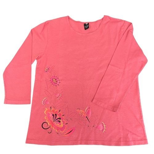 Sabaku Women's 3/4 Slv Best Tee, Fancy Bird, Color: Dusty Rose, Size: XS