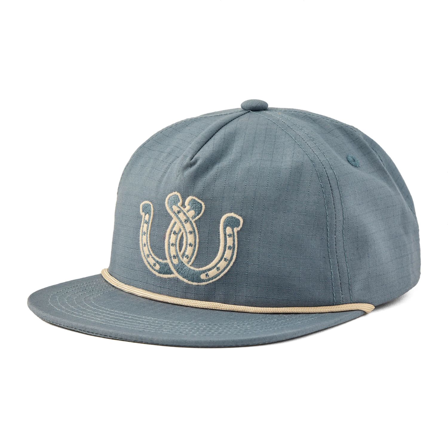 Adult Unisex Double Horseshoe Ripstop Hat, Color: Slate Blue, Size: OS