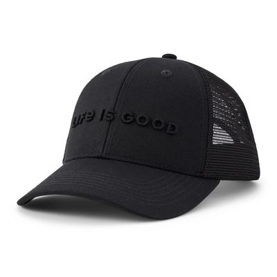Adult Unisex Life Is Good Wordmark Trucker Hat