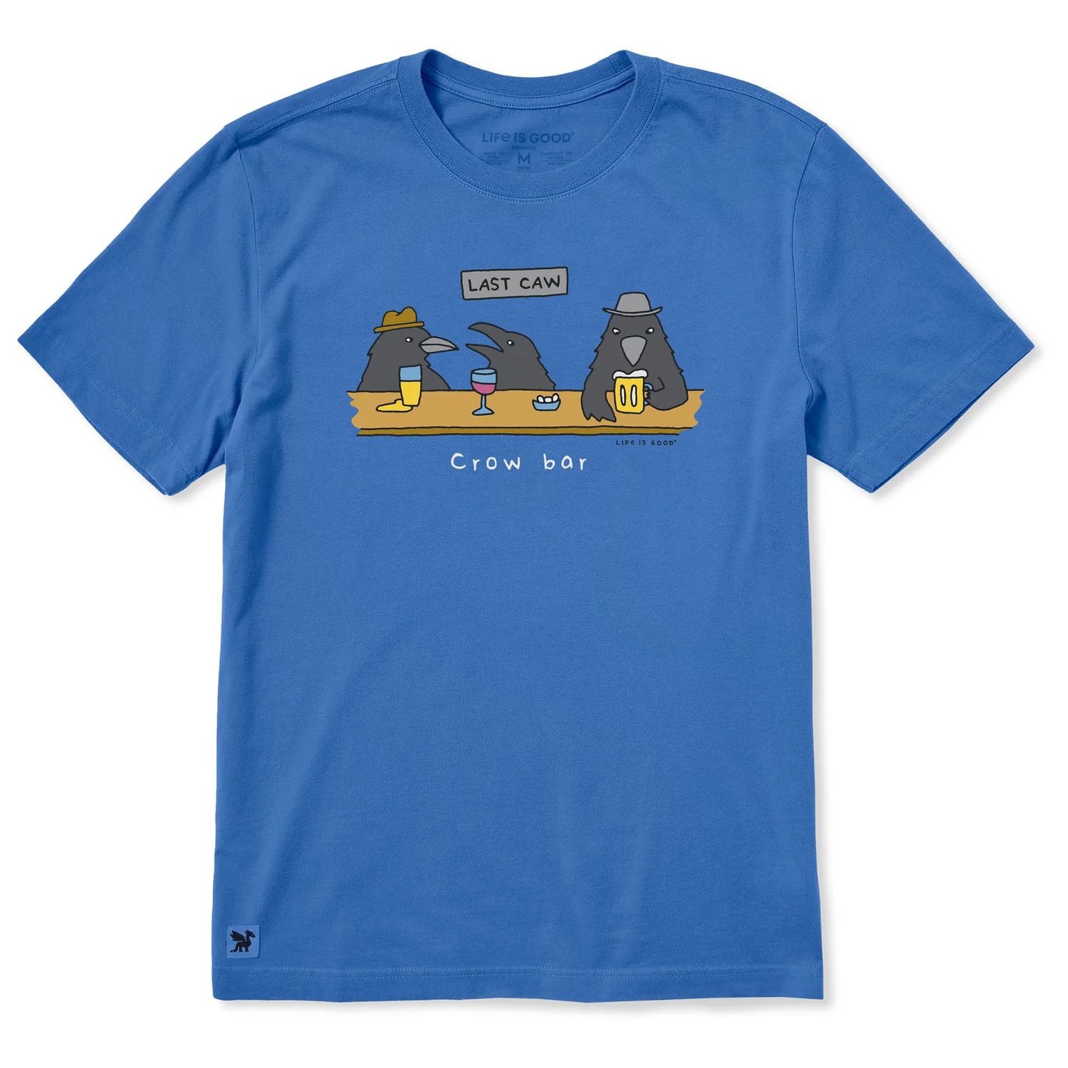Life is Good Men's Crow Bar Crusher Tee, Color: Athletic Blue, Size: Medium