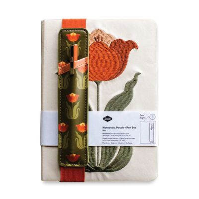 Denik Journal,Embroidered W/Pen - Tulip