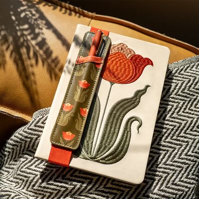 Denik Journal,Embroidered W/Pen - Tulip