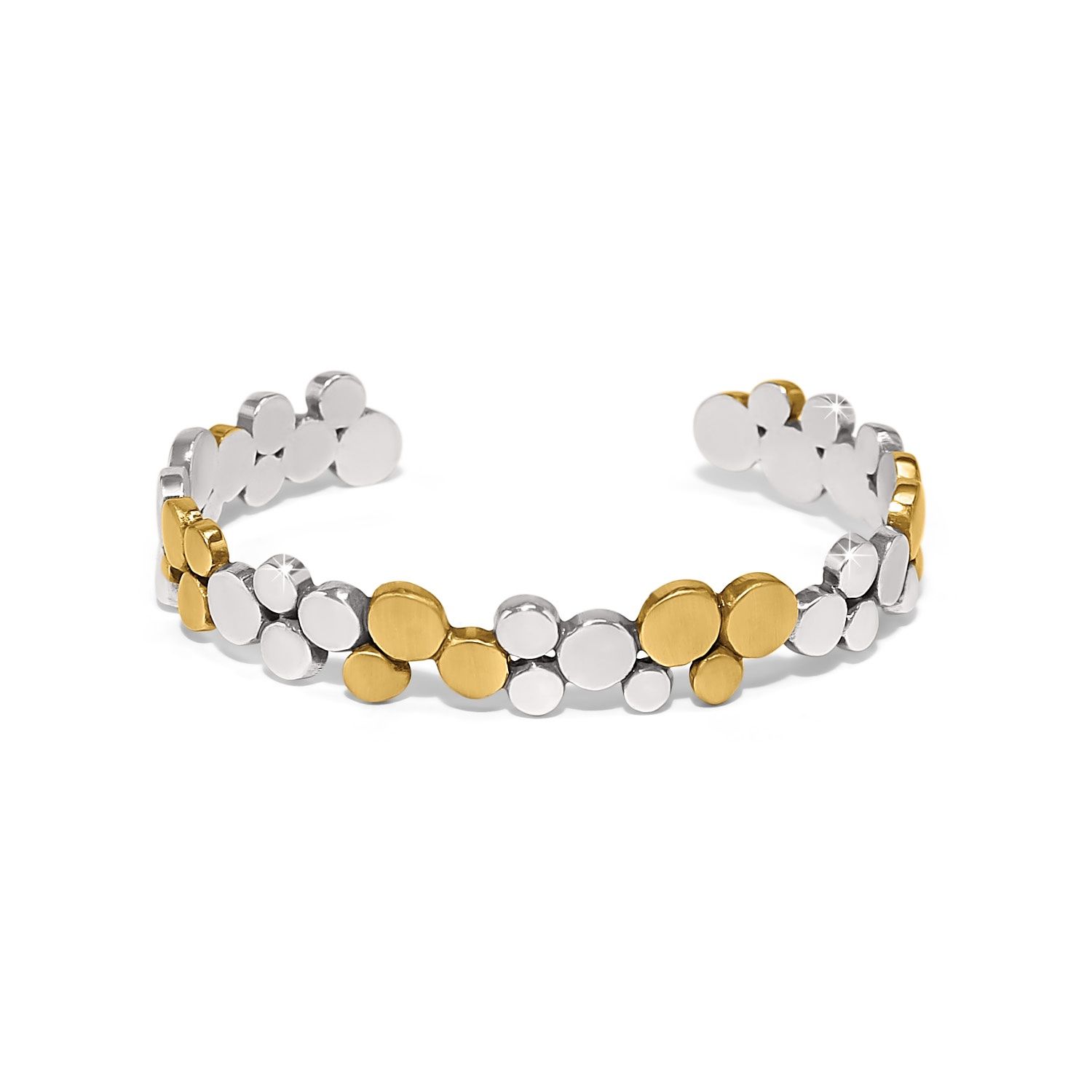 Brighton Pebble Edge Flex Cuff Bracelet, Color: Silver/Gold