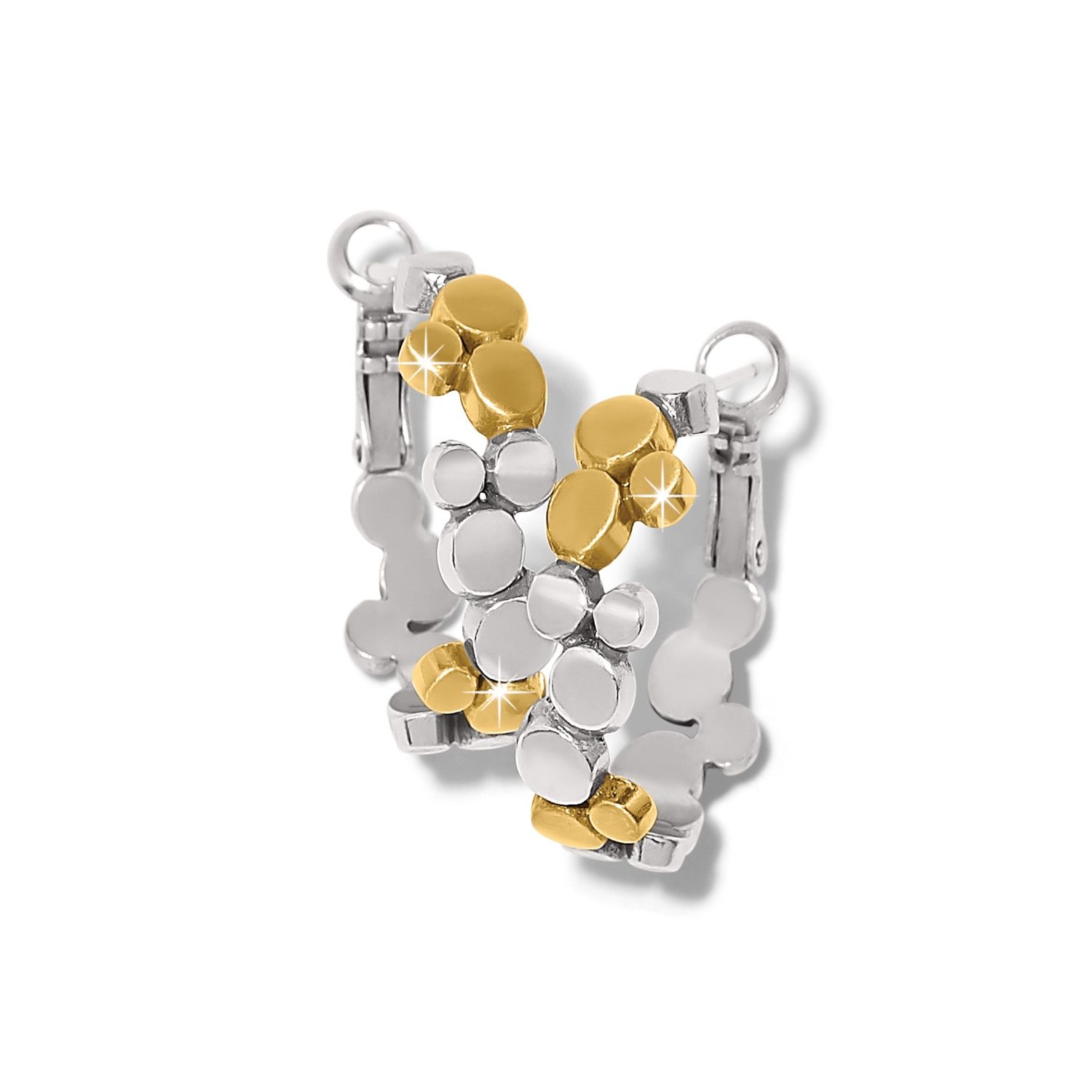 Brighton Pebble Edge Small Hoop Earrings, Color: Silver/Gold