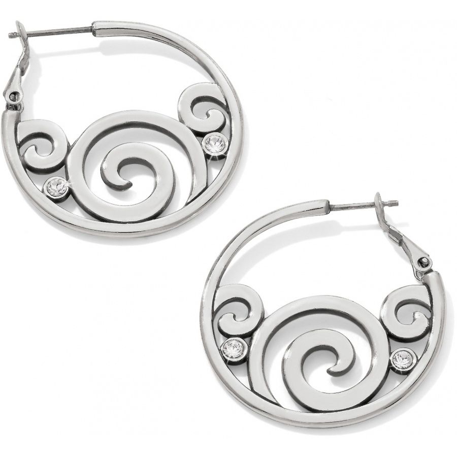 Brighton London Groove Hoop Earrings, Color: Silver