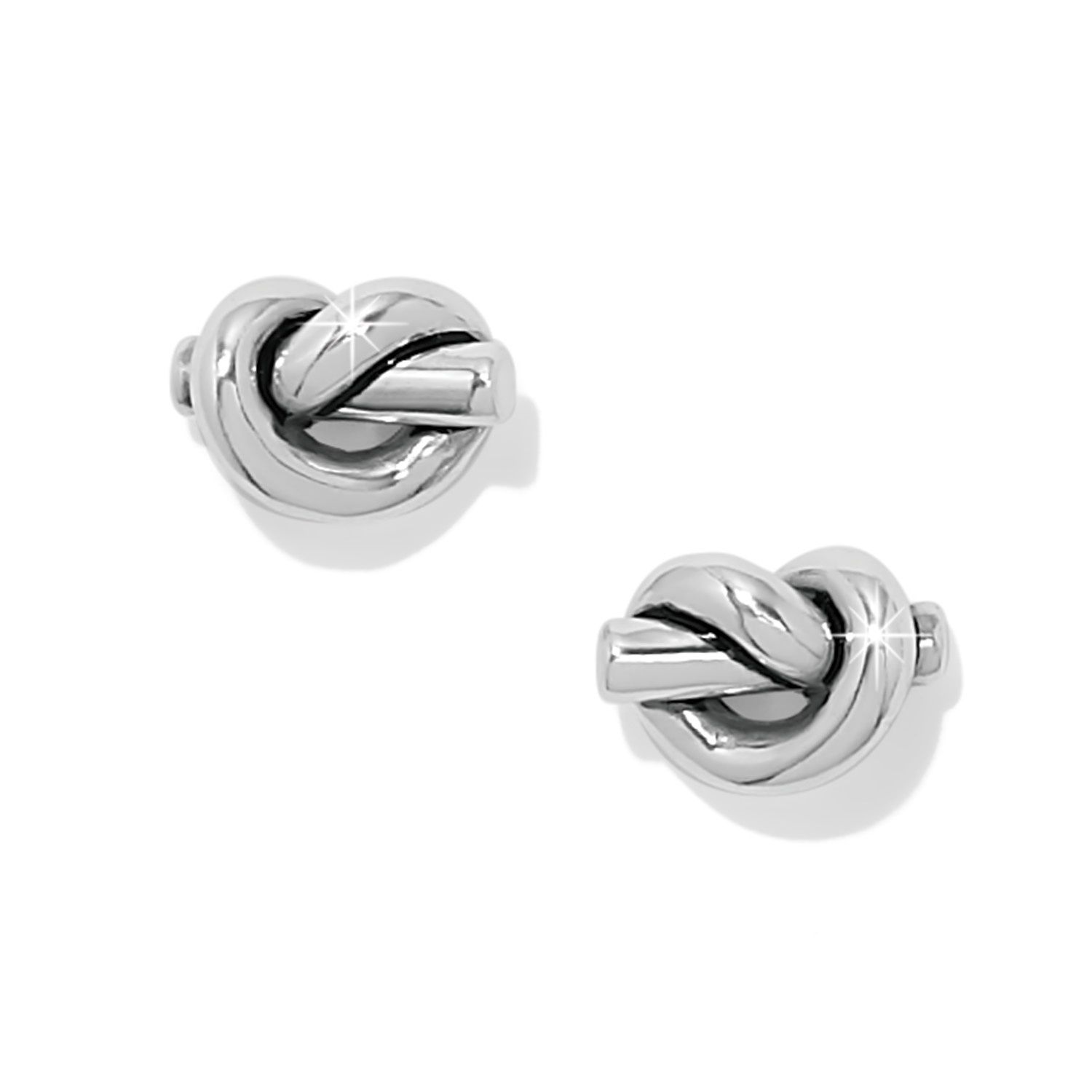Brighton Interlok Single Knot Mini Earrings - Silver, Color: Silver