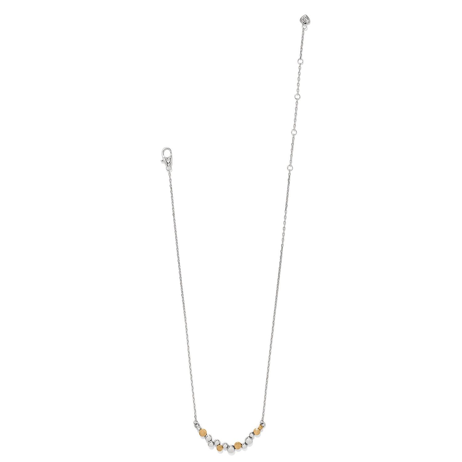 Brighton Pebble Edge Crescent Bar Necklace, Color: Silver/Gold