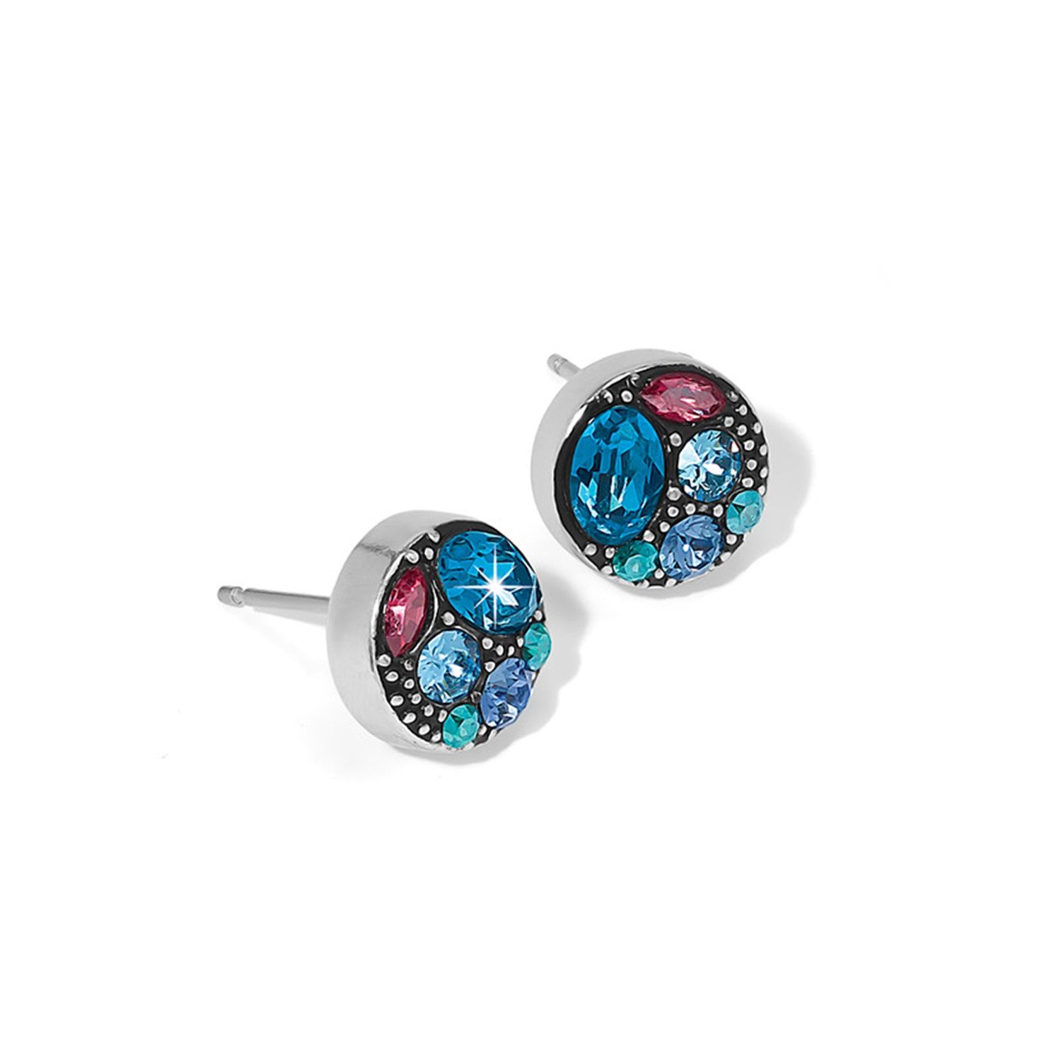 Trust Your Journey Post Earrings, Color: Silver/Aqua