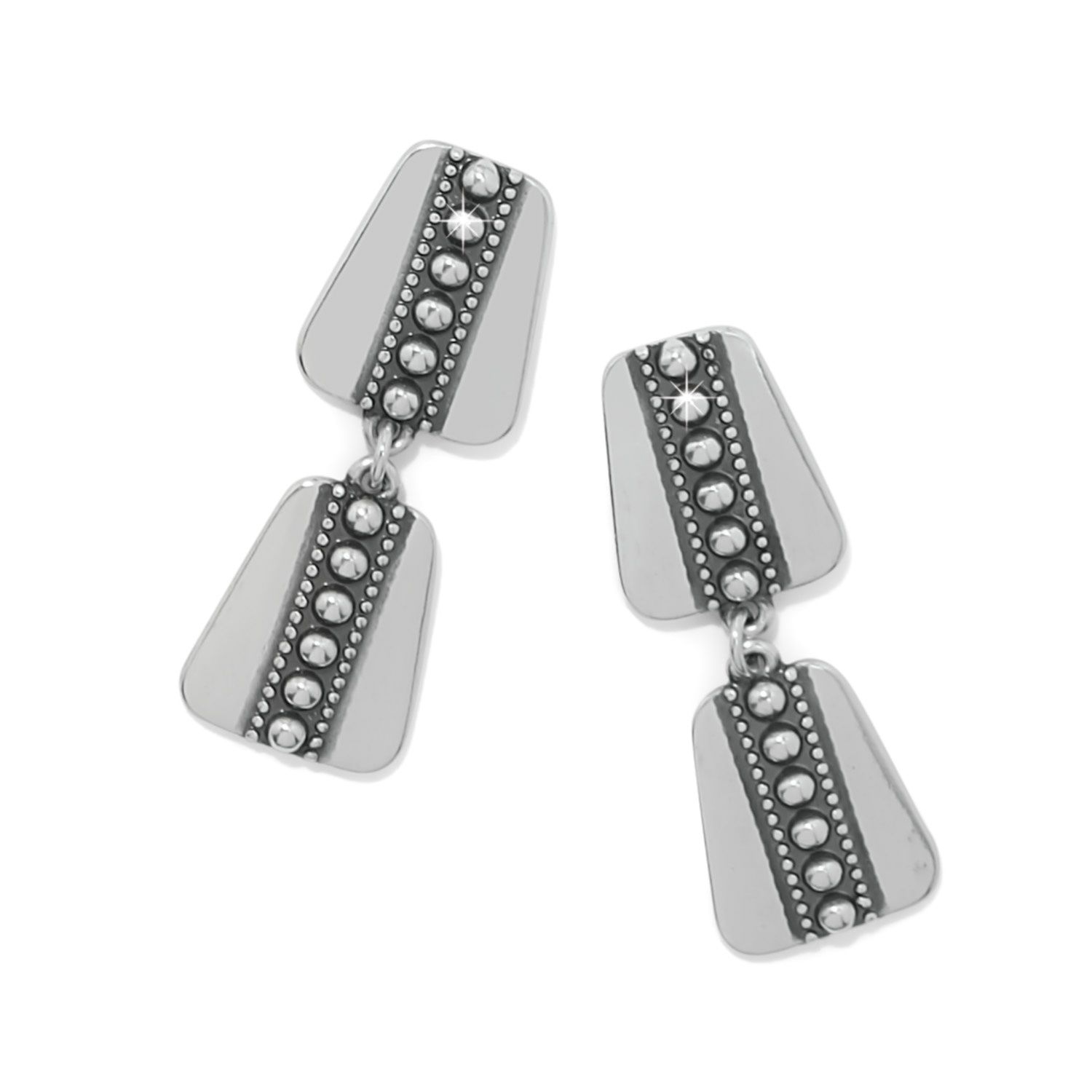 Pretty Tough Geo Post Drop Earrings, Color: Silver