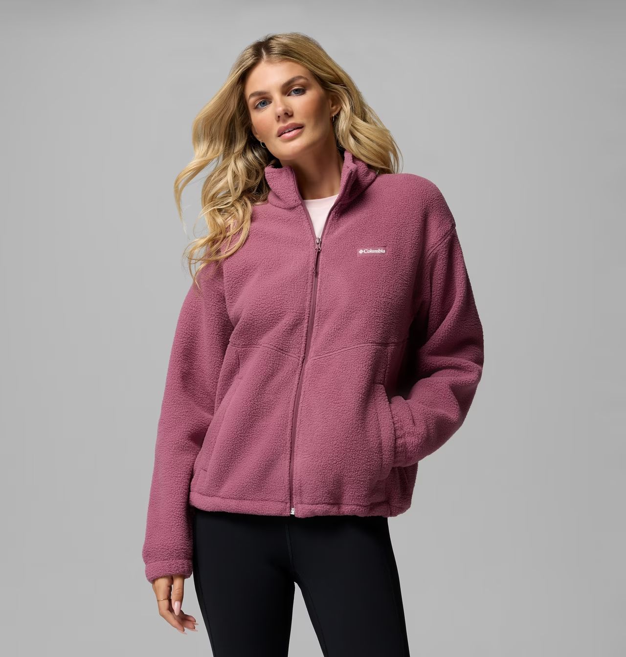 Columbia PFG Open Water Fleece Jacket, Women's, Color: Antique Mauve, Size: Small