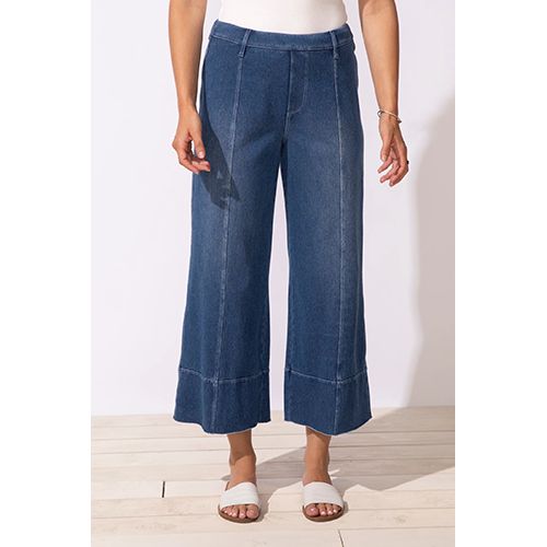 Escape Comfort Knit Denim Crop Jean, Women's, Color: Mid Wash, Size: XS