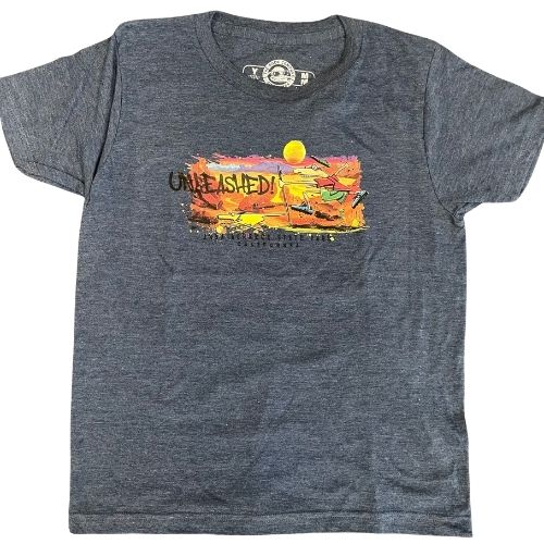 Unleashed - Youth Heather T Shirt, Color: Heather Blue, Size: XS