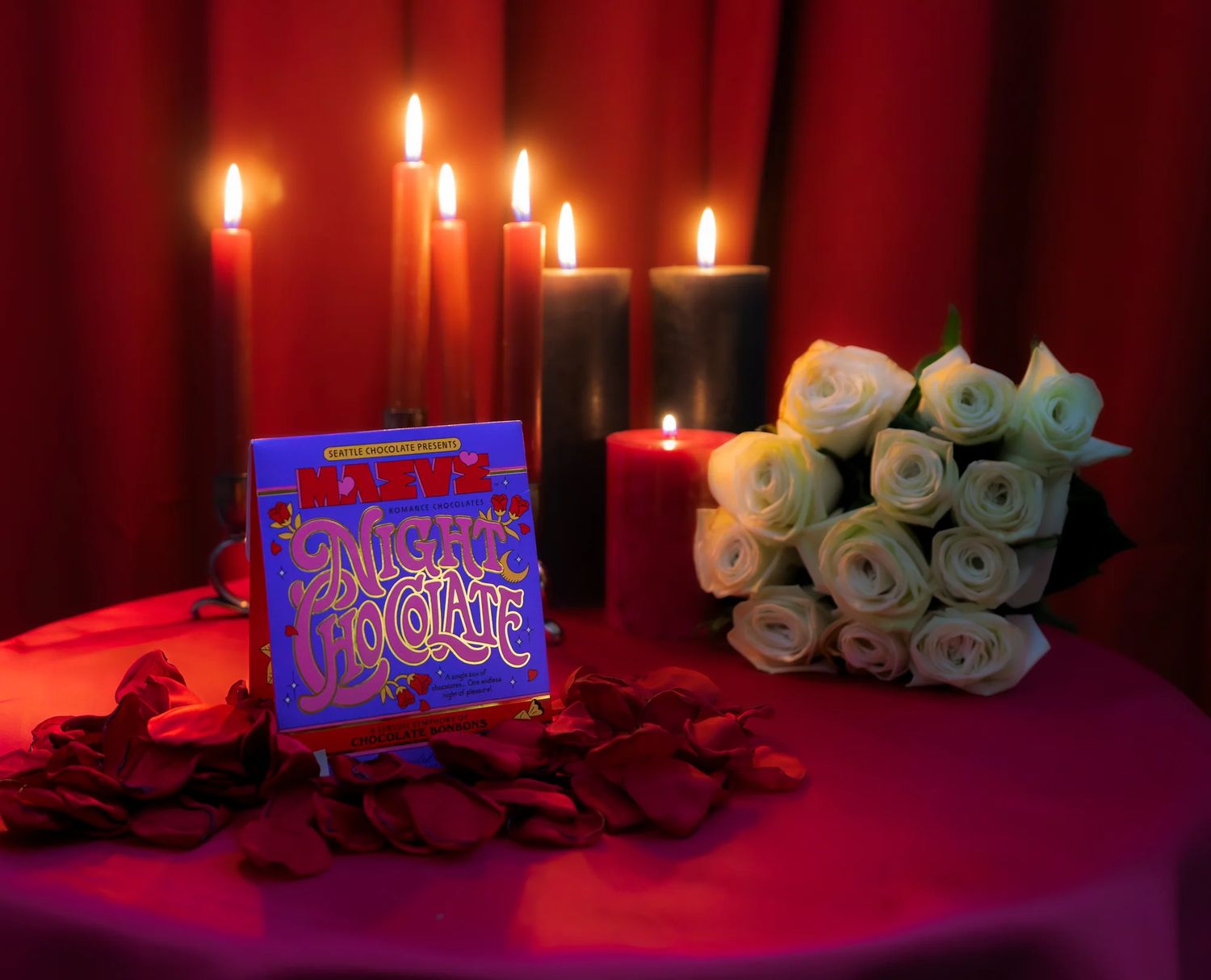 Valentine's Night Chocolate Bonbon Box - 4oz