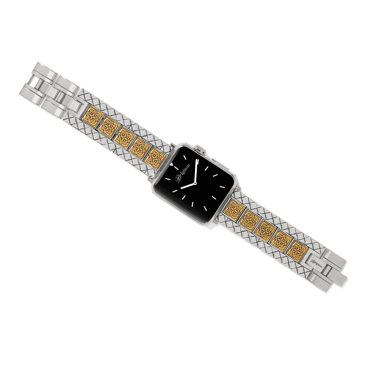Mosaic Two Tone Watch Band, Color: Silver/Gold